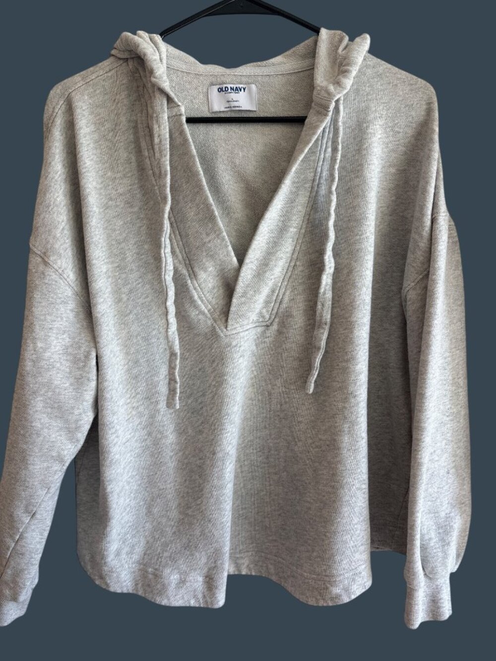 Old Navy SoComfy Terry Tunic Length Hoodie Light Gray Size L Cotton Blend